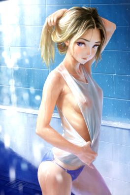 Hentai Cute babe showering after sch ool