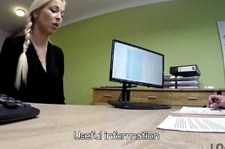 First porn casting of Karol in office of loan manager