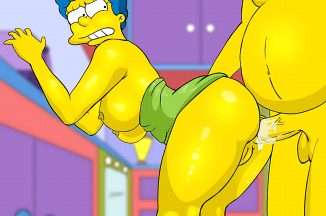 Marge Simpson wife anal sex with her husband homer