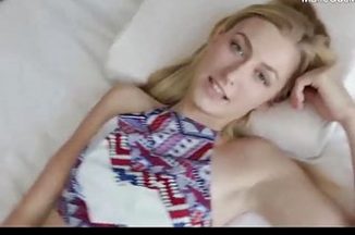 Playful teen loves sex games. Hot blonde skinny slut fucked